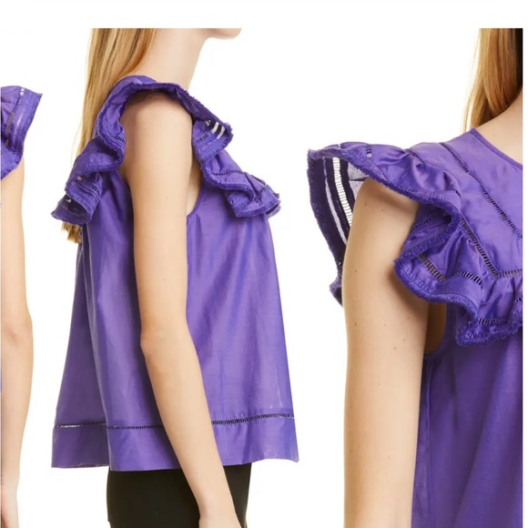 {munthe} Purple Ruffle Blouse Size S/M - Picture 2 of 11